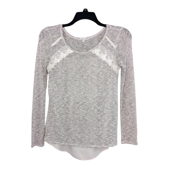 MOA Moa tan sweater with lace and sheer back - Picture 1 of 4